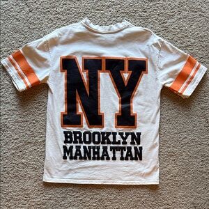 MLB NEW YORK Brooklyn Manhattan Orange, Brown, Cream T-Shirt Print